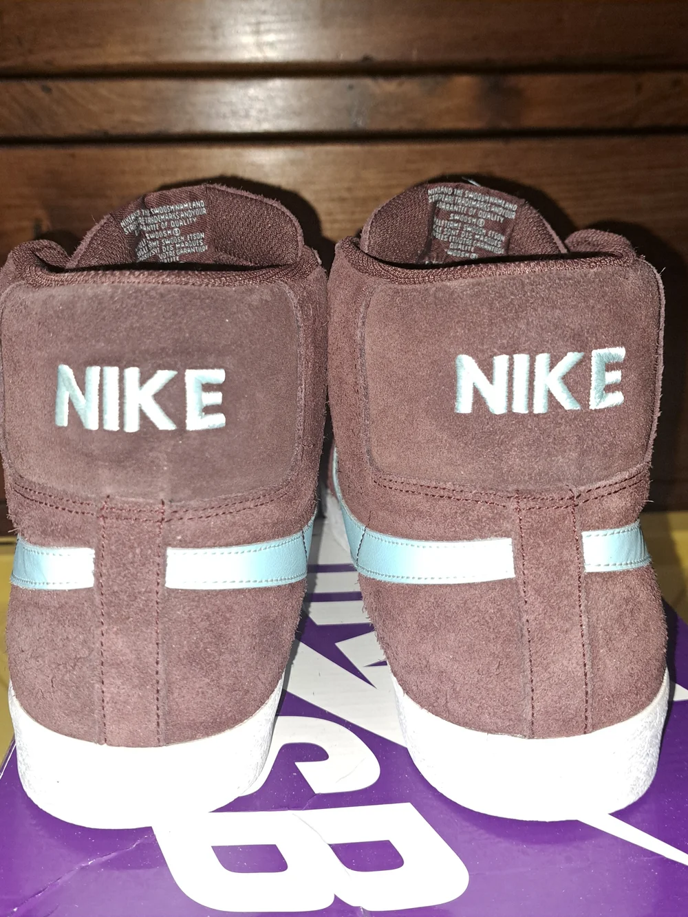 Nike SB Blazer Mid Men’s Suede Skate Shoes - Brown/White